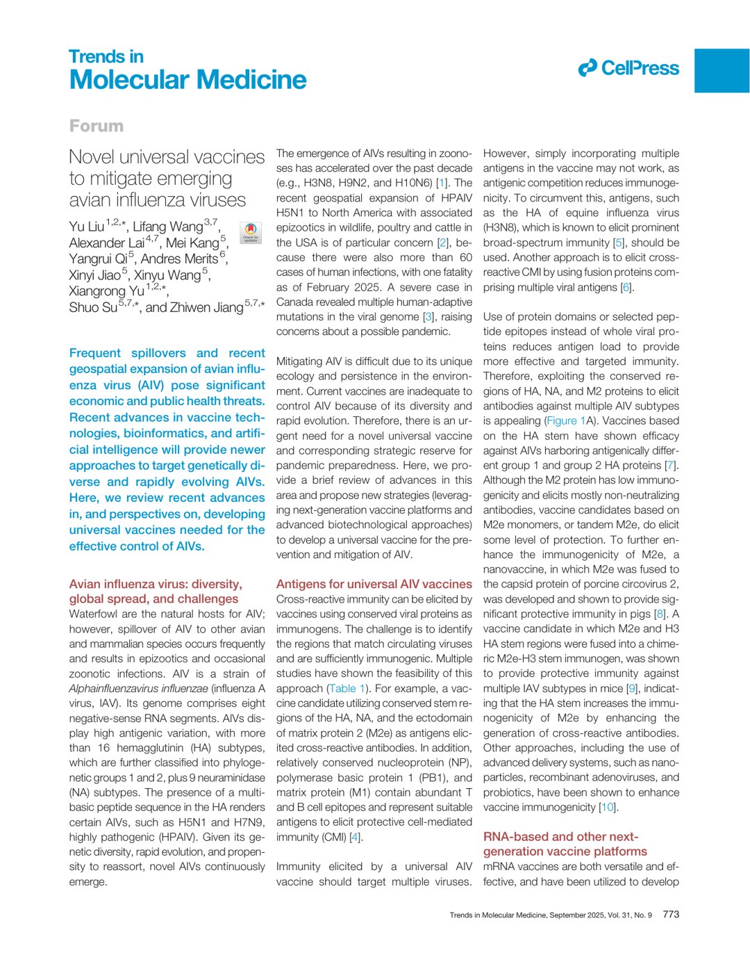 Trends in Molecular Medicine 论文首页